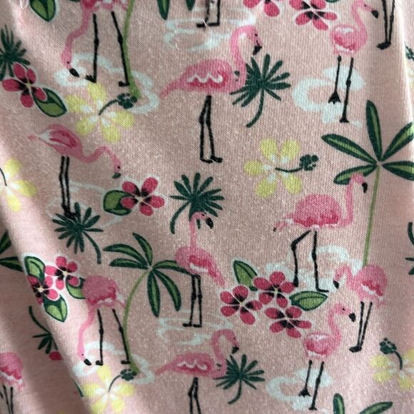 West Palm Vintage Flamingo & Floral Pink Short Sleeve Top SZ PM Tropical - Picture 6 of 7